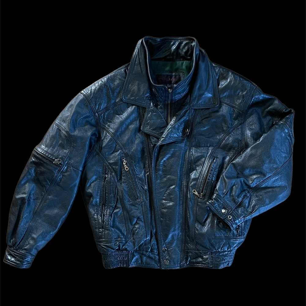 Vintage Heavy Leather Jacket by POLUX Large